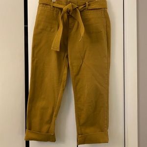 Loft Cropped tie waist pants